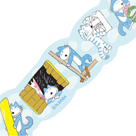 11ぴきのねこ 馬場のぼる<br> ダイカットマスキングテープ３０Ｗ（トラック）