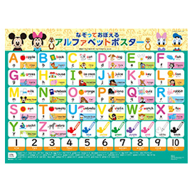 学研のディズニー知育玩具<br>ディズニーティンカーキッズ<br>なぞっておぼえる アルファベットポスター