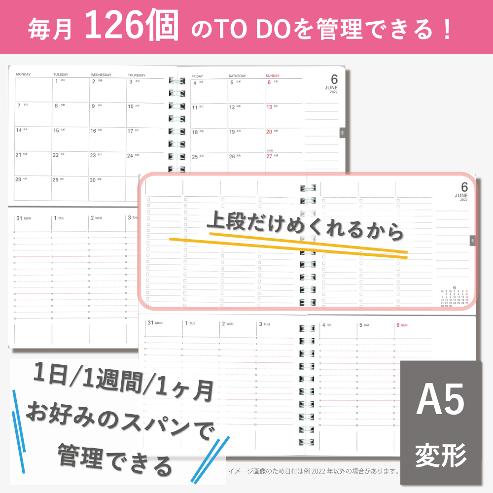 A5 ツイン手帳 22 アイボリー Amazon限定 セパレート 月間 週間 バーチカル 学研ステイフル
