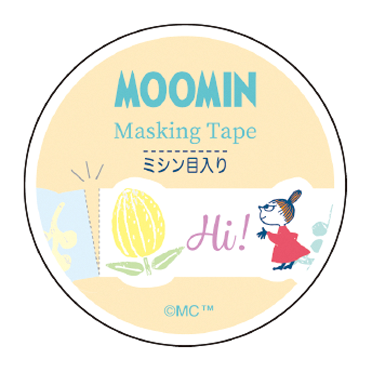 MOOMIN ムーミン ミシン目付マスキングテープ15ｗ（ハロー）