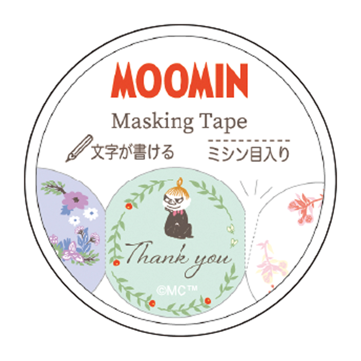 MOOMIN ムーミン ミシン目付マスキングテープ30ｗ（丸） - 学研ステイフル