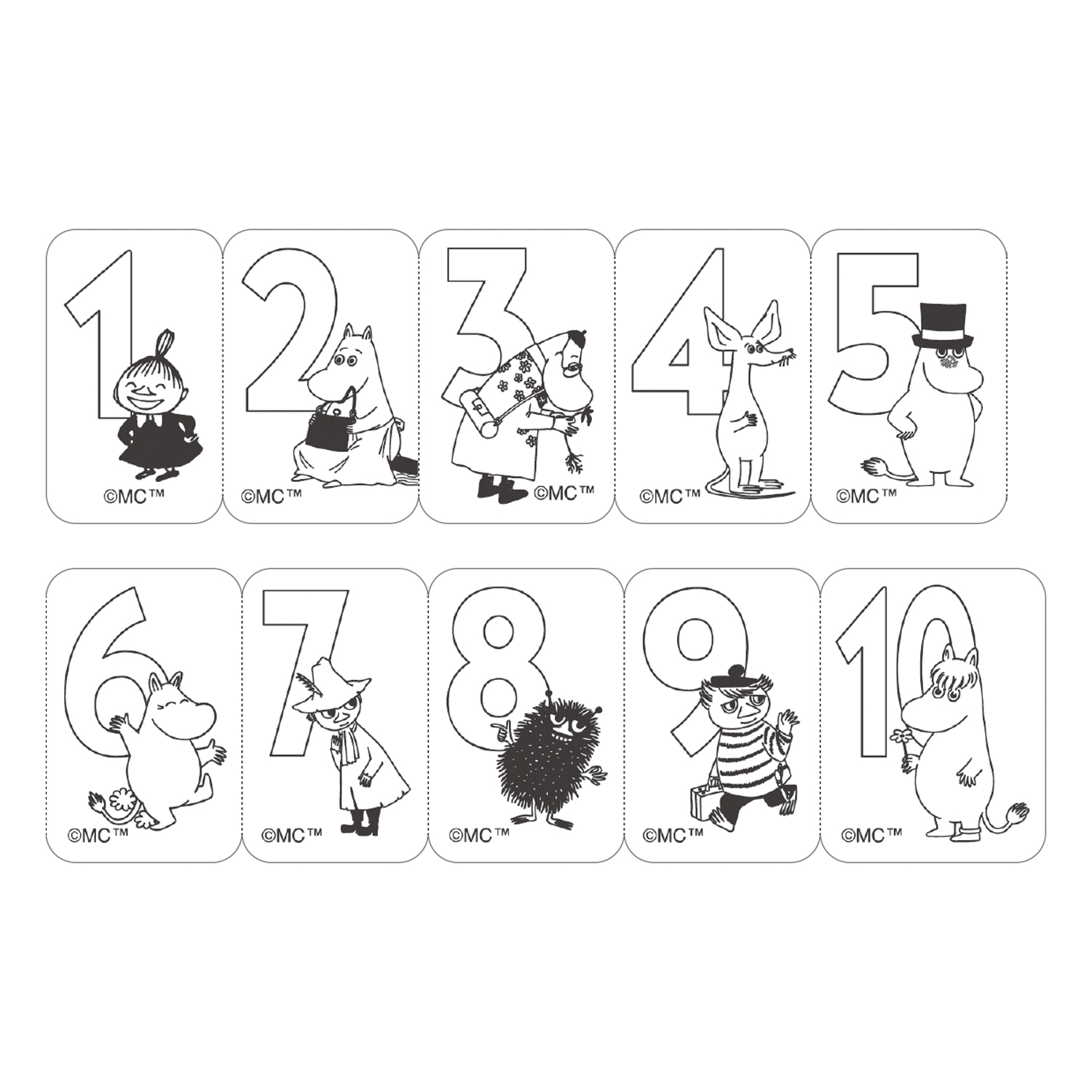 MOOMIN ムーミン ミシン目付マスキングテープ30ｗ（数字）